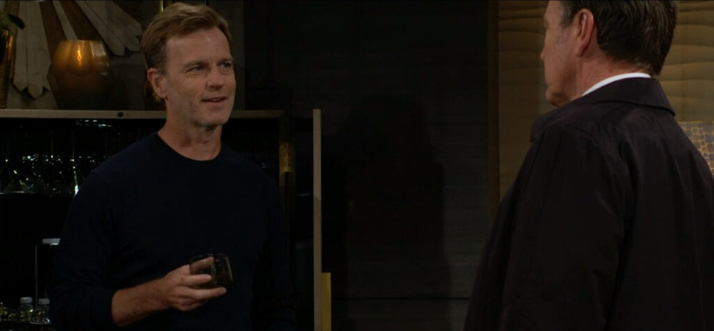 Tucker McCall laughs as Jack Abbott tries to dig for information young and restless spoiler recaps yandrrecaps