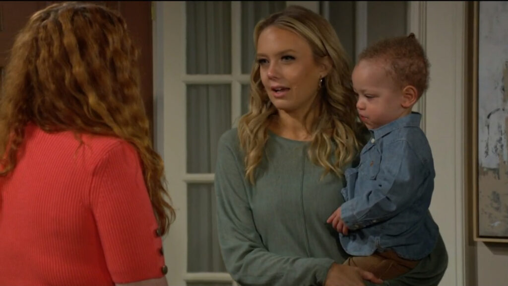 Abby is holding Dominic, and she and Mariah talk about Chance