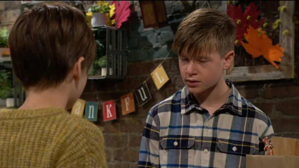 Johnny and Connor talk on the patio of Crimson Lights - Y&R Recap for November 23, 2022