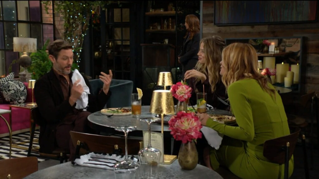 Daniel, Phyllis, and Summer are having a bite to eat at Society - Young and Restless Recaps - yandrrecaps December 1, 2022