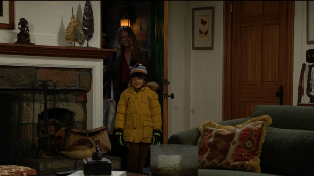 Harrison, Summer, and Kyle arrive at the Abbott family cabin and enter the front door
