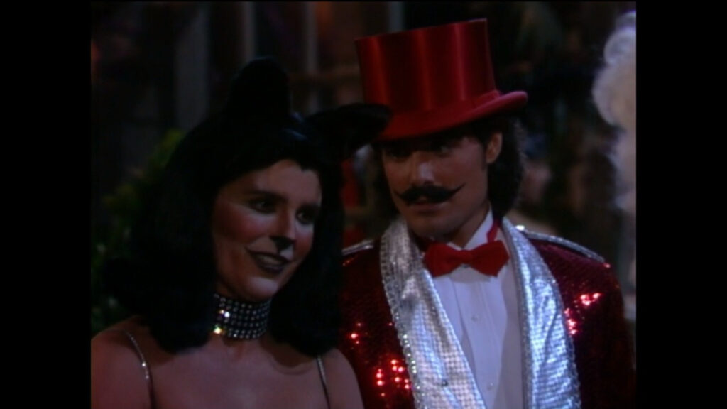 Scott Grainger Sr. dressed as a magician, and Sheila Carter dressed as a panther