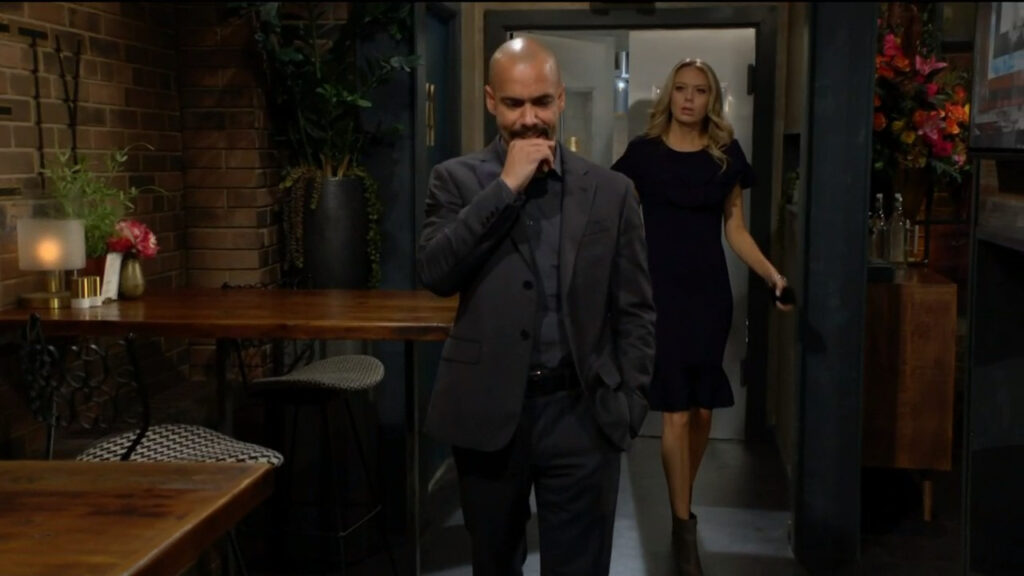 Abby sees Devon outside the kitchen at Society - Young and Restless Recap for Dec 9, 2022