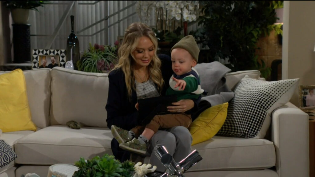 Abby shows Dominic a picture of his dad (Dominic), Lily (his aunt), and his grandfather (Neil) - Young and Restless Recap Dec 13, 2022
