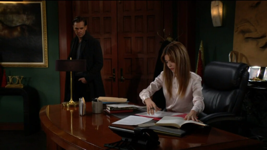 Billy comes into Victoria's office at Newman Enterprises - Young and The Restless Recap