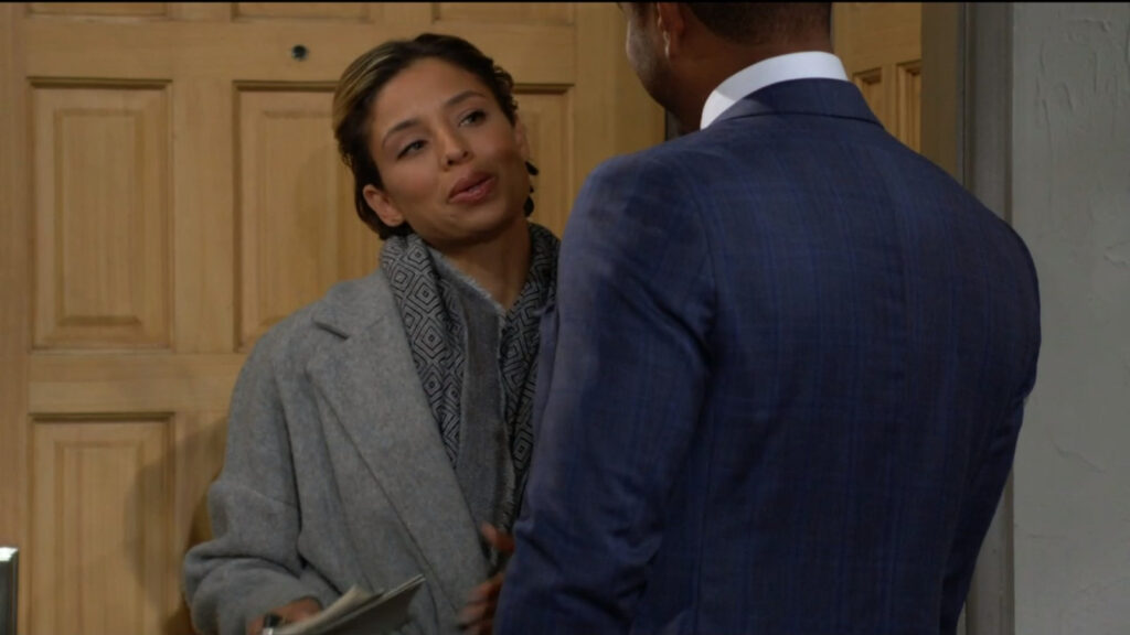 Elena returns to Nate's apartment after work - Young and The Restless Recap