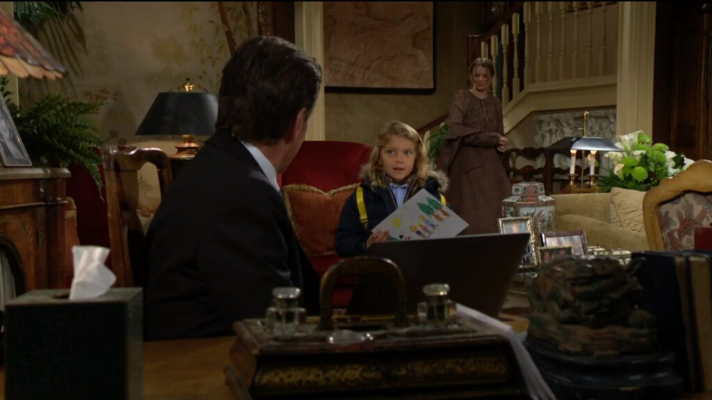 Harrison shows Jack some art that he's made for Diane while Summer looks on - Young and Restless Recap Dec 14, 2022