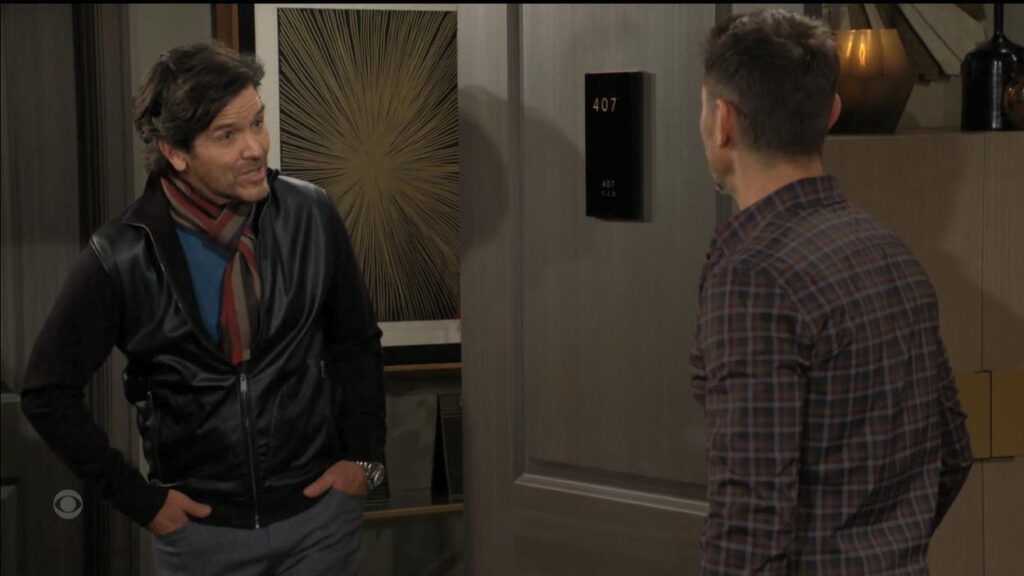 Danny surprises his son Daniel by showing up at his suite