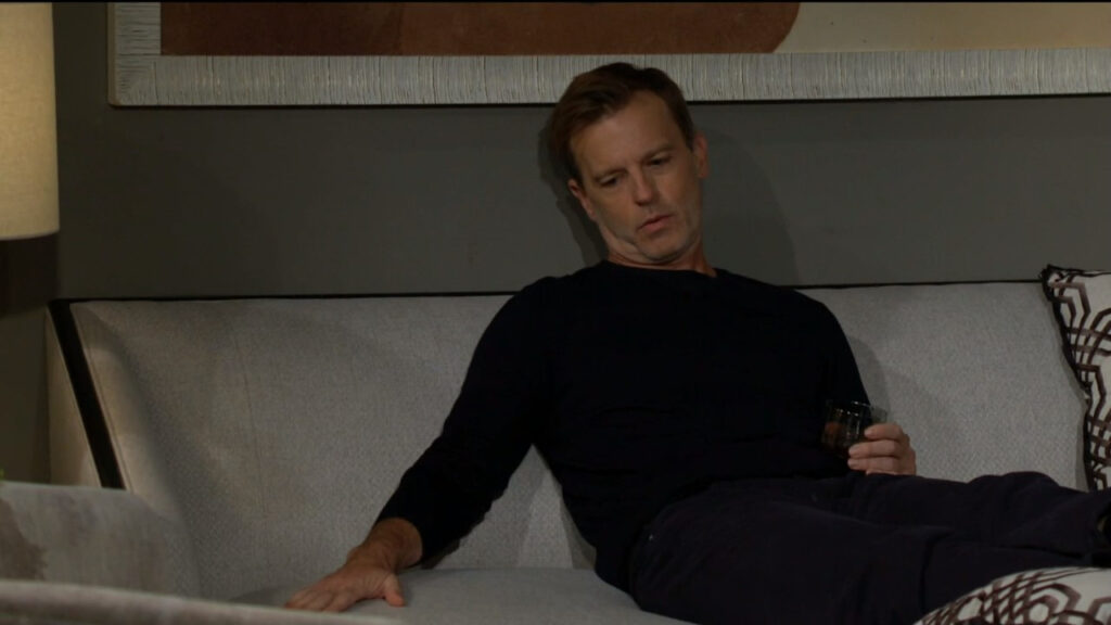 Jeremy sits down with his feet up to talk to Audra - Young and Restless Recap for Dec 7, 2022