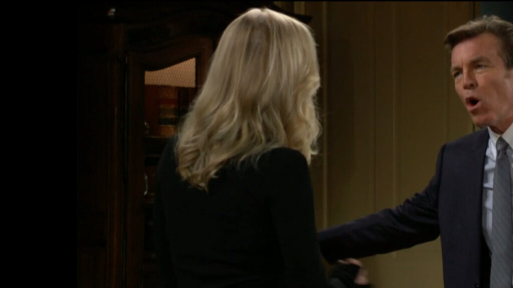 Ashley and Jack Abbott are in the living room of the Abbott mansion, arguing about Diane