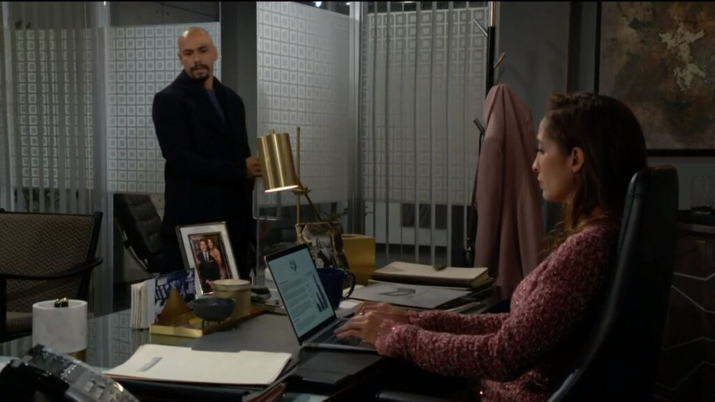 Devon comes into Lily's office
