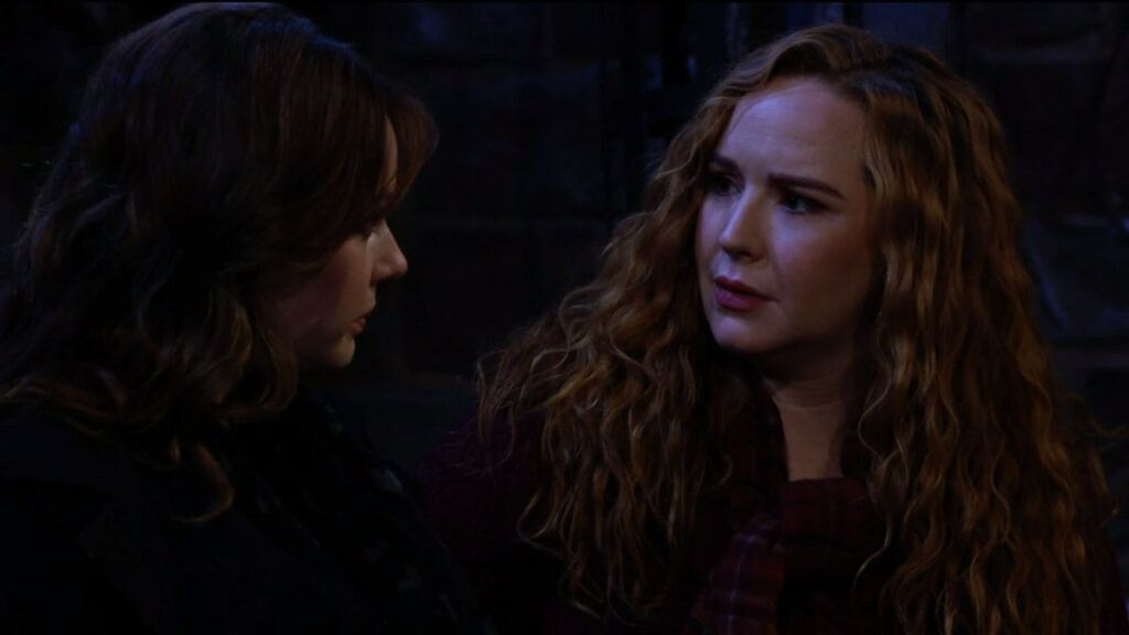 Mariah looks concerned when Tessa talks about seeing eye-to-eye