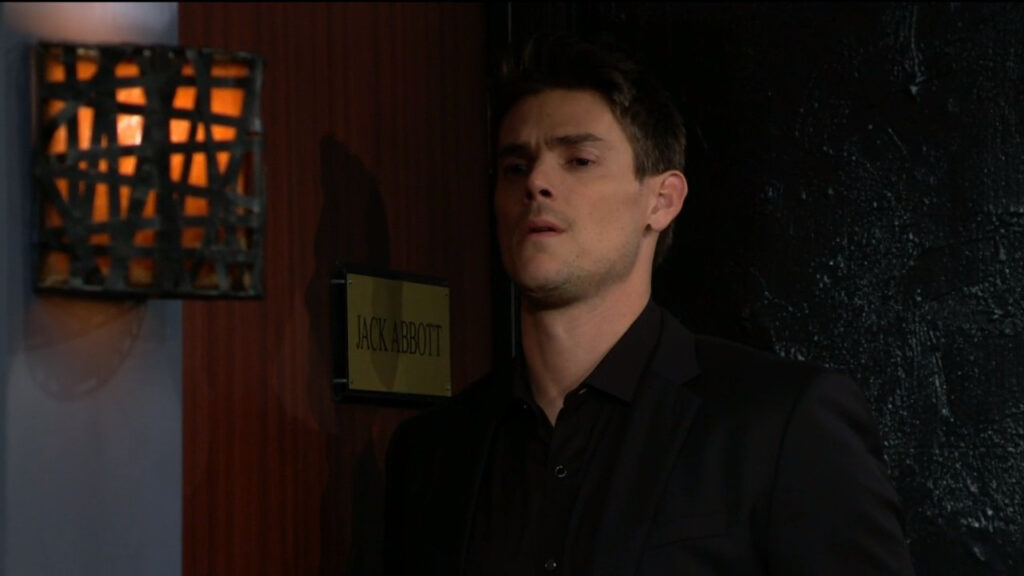 Adam listens at Jack's office door at Jabot