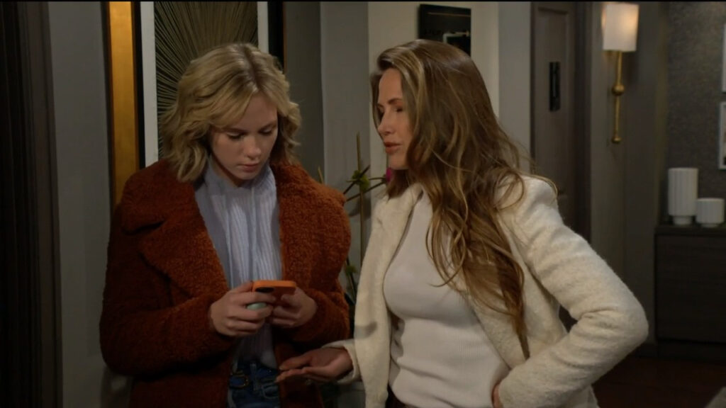 Heather asks Lucy to give her the phone