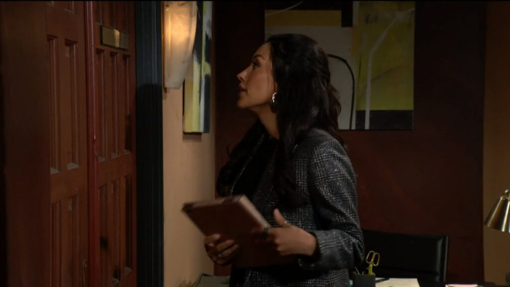 Audra comes up to Victoria's office door