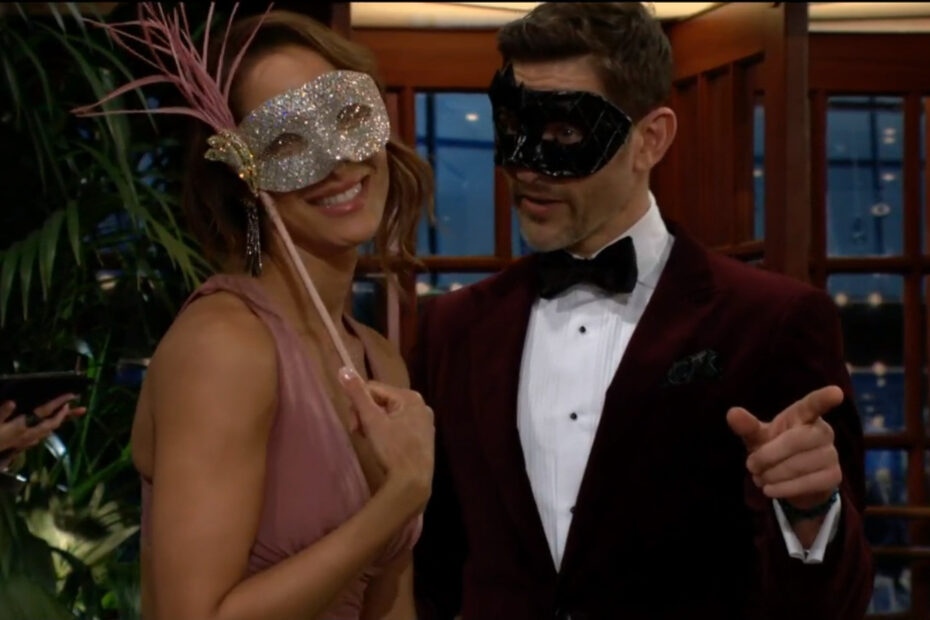 Lily and Daniel are wearing masks as they enter the club