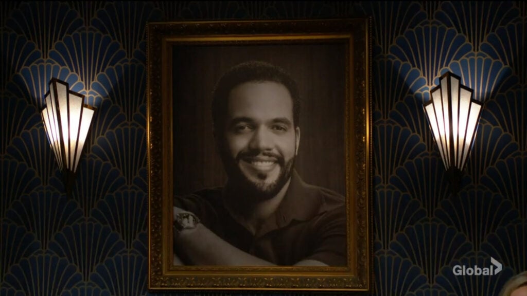 A portrait of Neil Winters hangs in the lounge