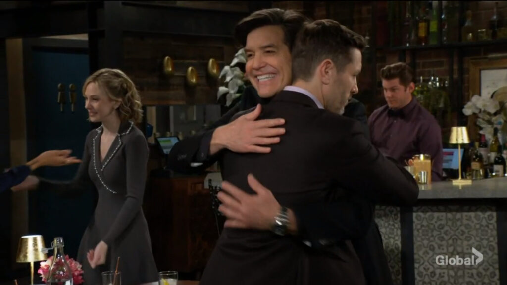 Danny smiles as he hugs Daniel, and Lucy goes to hug Lily