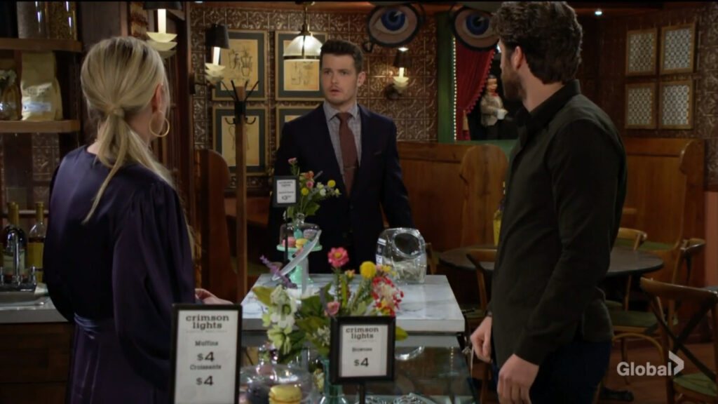 Kyle comes into the cafe and talks with Sharon and Chance