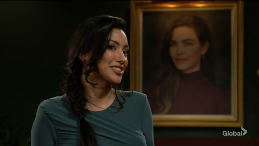 Audra smiles as she talks with Victoria and Nate