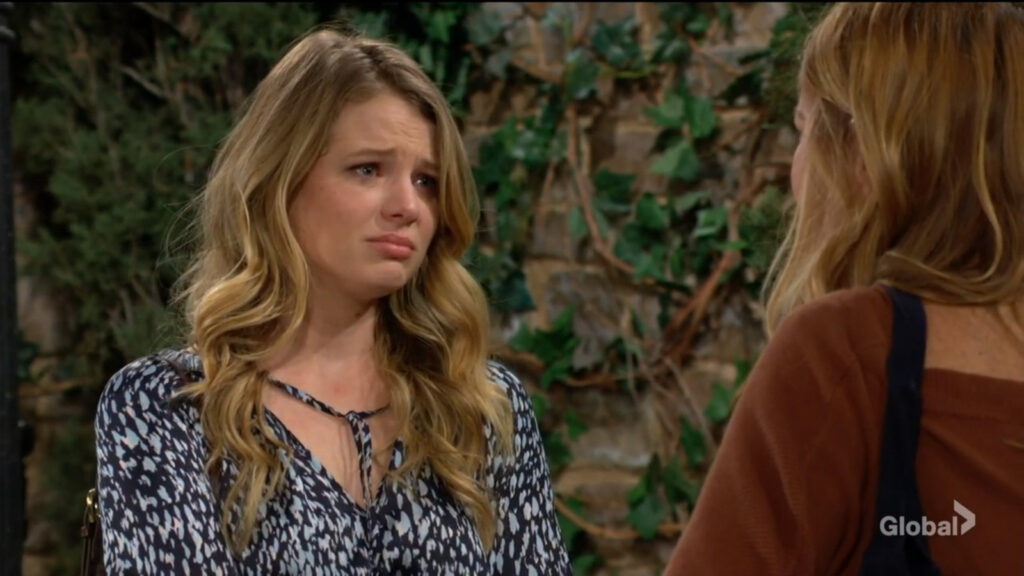 Summer has tears in her eyes as she talks with Phyllis.