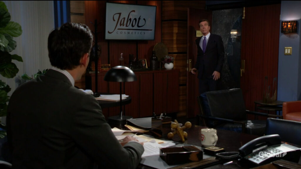 Jack comes into the Jabot offices and sees Billy there.