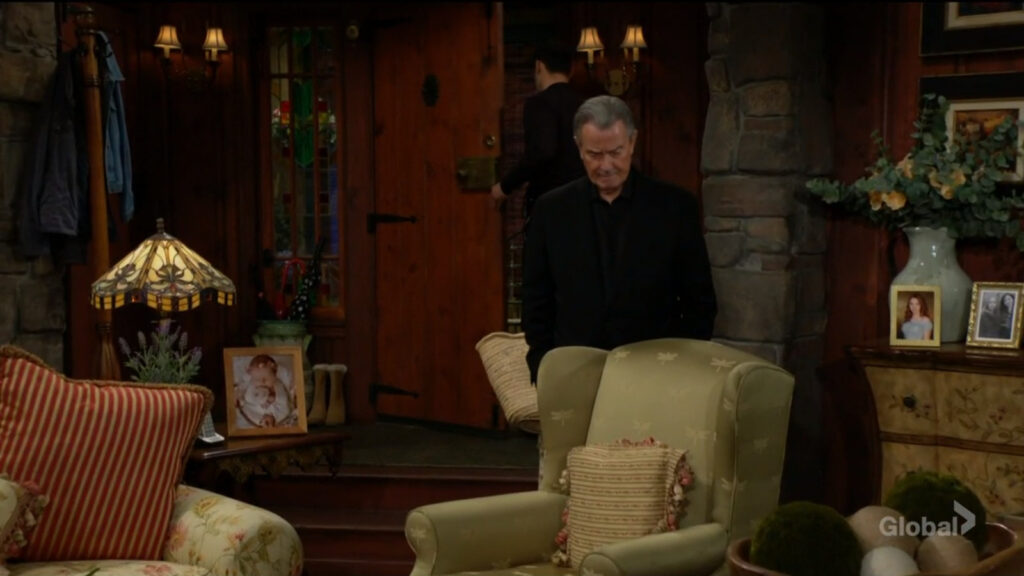 Victor's head of security leaves as Victor  talks to Sharon and Nick.