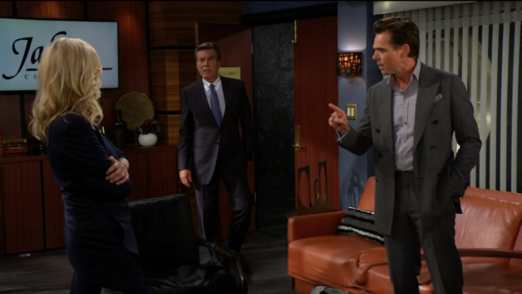 Billy argues with Ashley as Jack walks into the office.