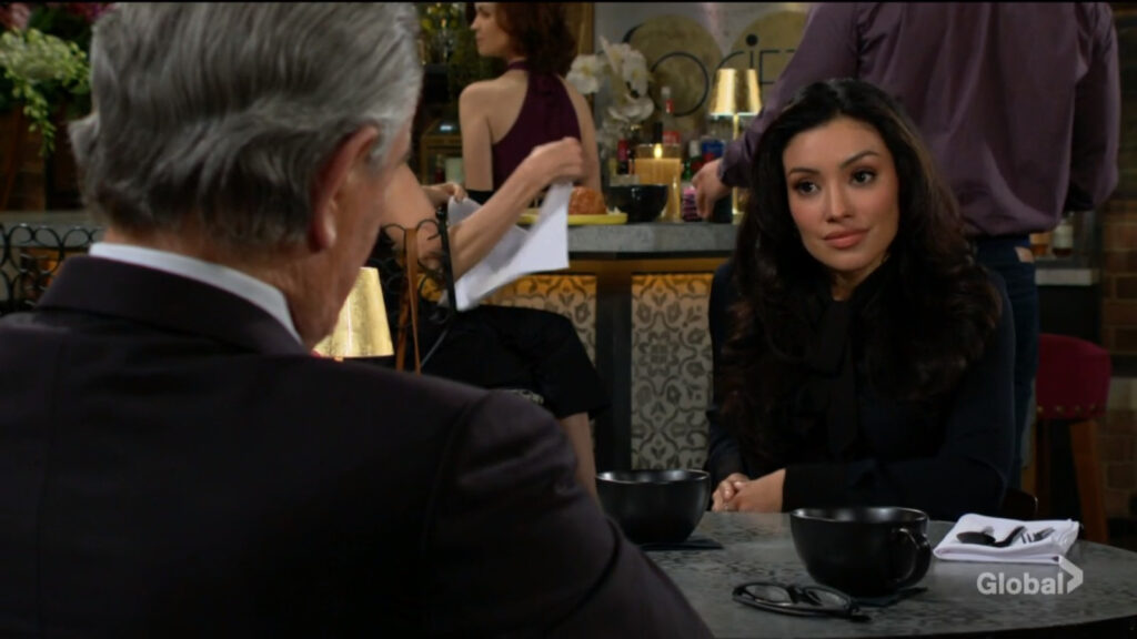 Audra talks with Victor.