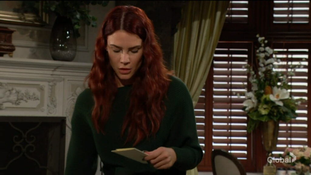 Sally reads Adam's letter.