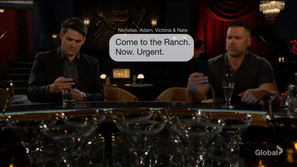 Adam & Nick get a text from Victor. "Come to the Ranch. Now. Urgent."