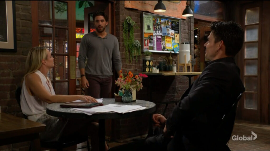 Chance walks in and talks with Sharon and Adam.