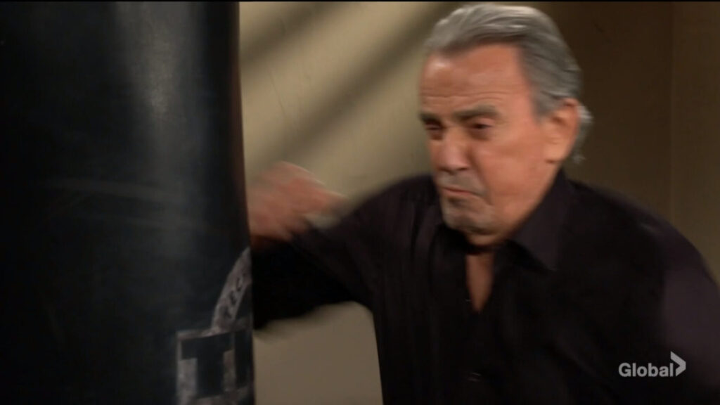 Victor punches the heavy bag.