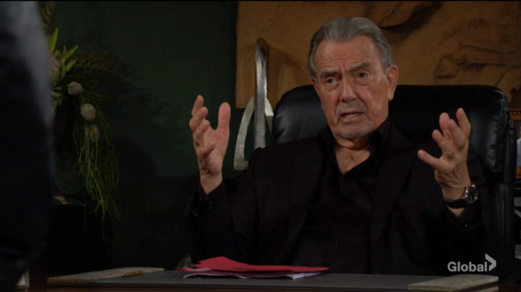 Victor holds up his hands as he talks to Victoria and Nicholas.