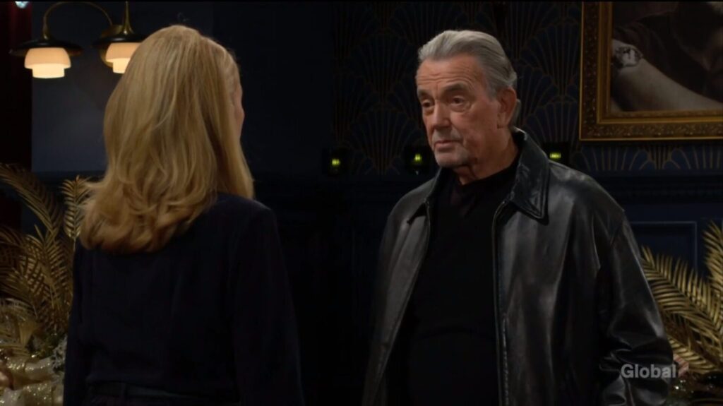 Victor Newman talks with his wife, Nikki Newman.
