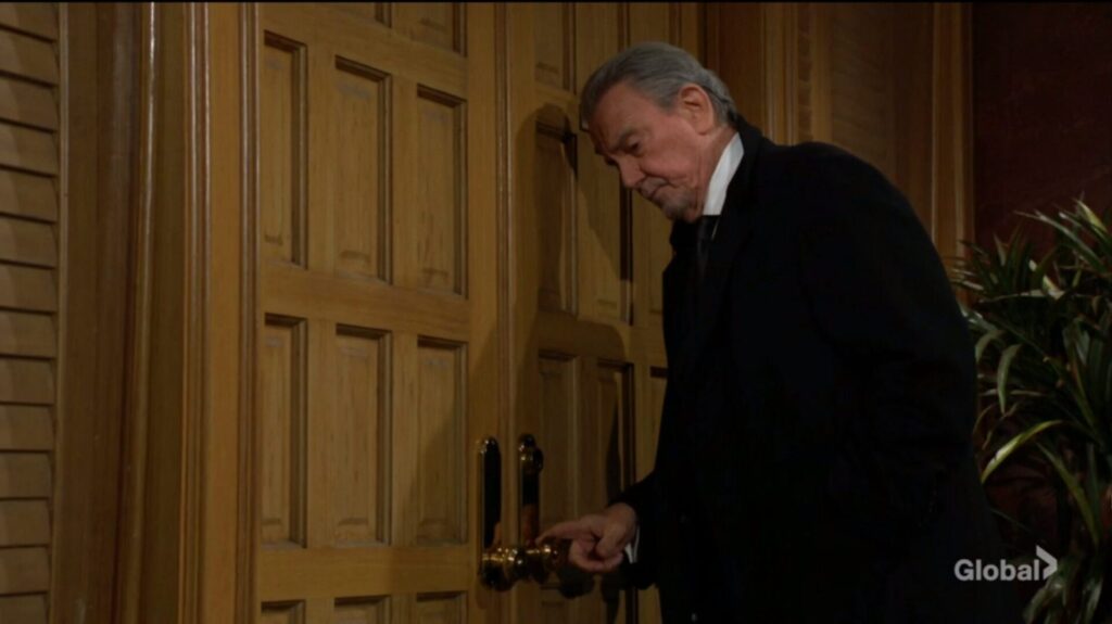 Victor tries to open Nikki's office door.