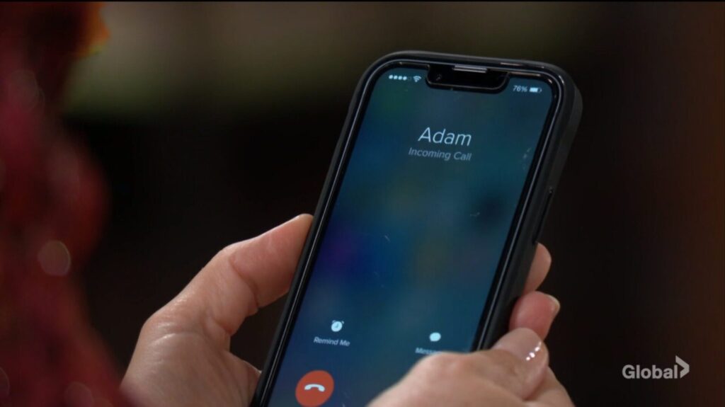 Adam calls Chelsea.