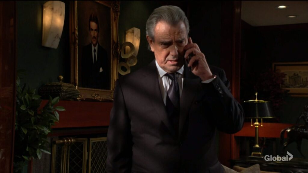 Victor talks on the phone.