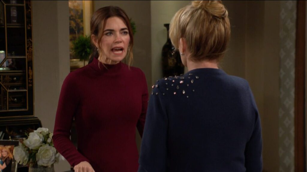 Victoria Newman yells at her mother, Nikki Newman.