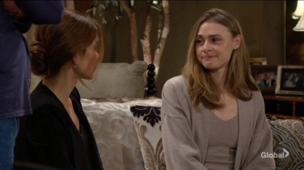 Victoria Newman and Claire Grace look at each other.