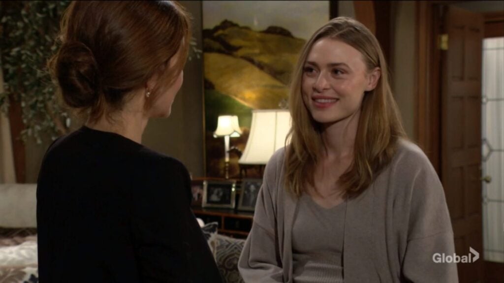 Claire smiles at her mother.
