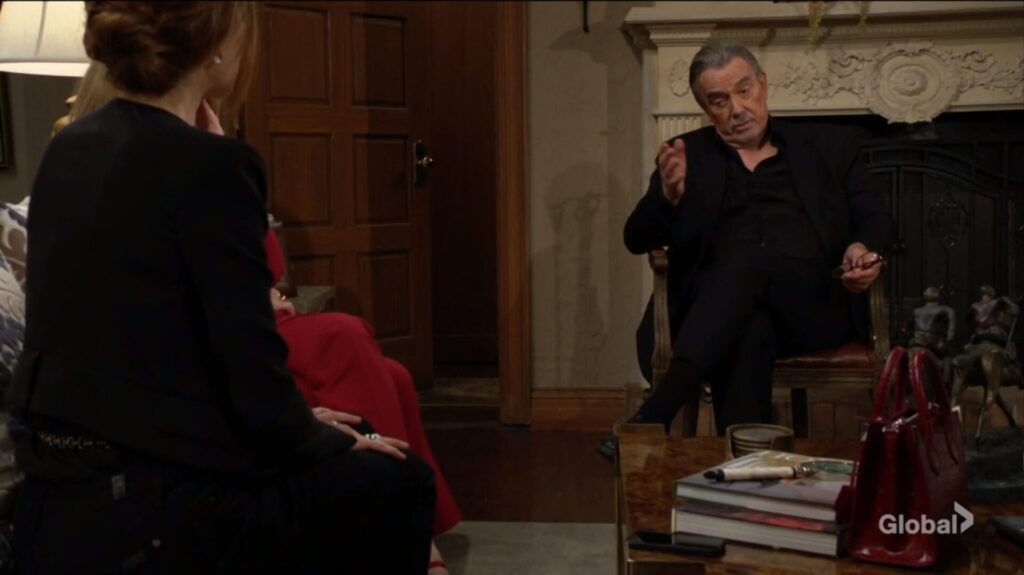 Victor Newman talks to Nikki and Victoria.
