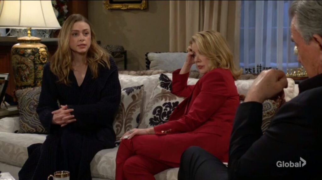Claire Grace, Nikki Newman, and Victor Newman.