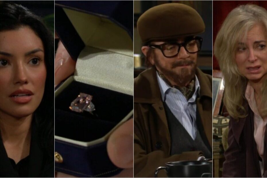 Audra, an engagement ring, Jordan, and Ashley.