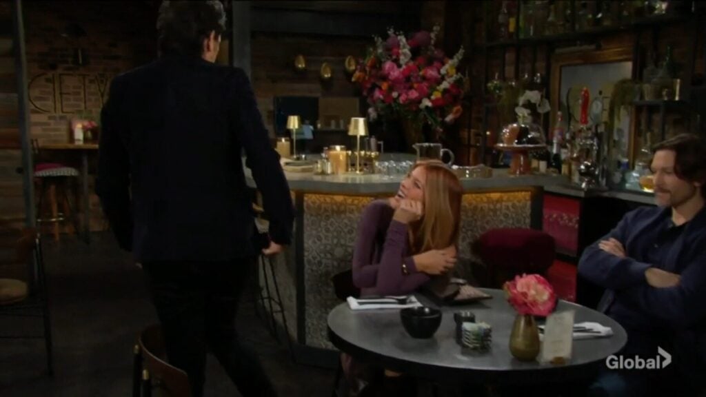 Phyllis smiles at Danny as he leaves.