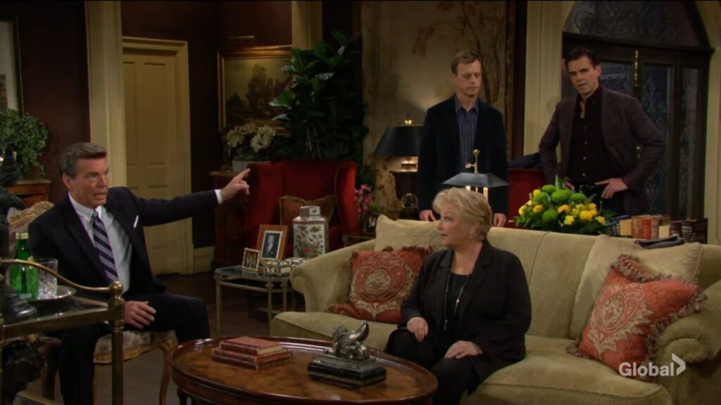 Jack points at Tucker as he talks to Ashley while Traci and Billy look on.
