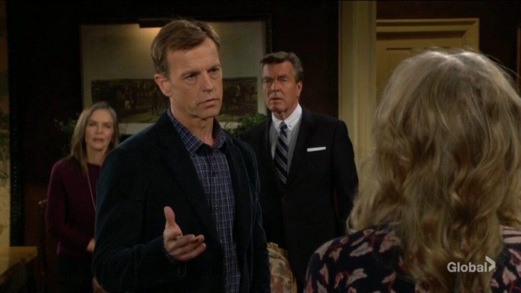 Tucker talks to Ashley as Diane and Jack listen.